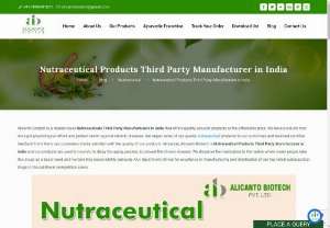 Nutraceutical Products Third Party Manufacturer in India - Alicanto Biotech is a leading nutraceutical products third party manufacturer in India providing high quality assured ayurvedic and nutraceutical products at affordable ranges. We offer a wide range of nutraceutical products like syrups, oil range, juices, protein powders, tablets, sachets etc. If you are want to create your own brand nutarceutical or ayurvedic products,  please contact us: +917888491021.