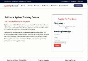 FullStack Python Training Course - FullStack Python Training Course Job Oriented Intensive Program Python was created by Guido Van Rossum and released for the first time in the year 1991.