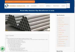 Nickel Alloy Seamless Pipe Manufacturer in India - Shashwat Stainless Inc is a leading Nickel Alloy Seamless Pipe Manufacturer in India. We offer a large supply of Nickel Alloy Seamless Pipes in a variety of sizes, shapes, and dimensions that may be tailored to match our clients&#039; specific requirements. To fulfill the diverse demands of industrial sectors, we provide these items in adequate quantities and with all customizable options.