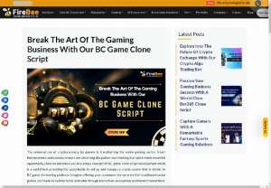 Fire Bee Techno Services Leads in BC Game Clone Script Development - Fire Bee Techno Services specializes in creating advanced BC Game Clone Scripts, delivering unmatched innovation and top-notch quality. Our outstanding gaming experiences have drawn players globally.