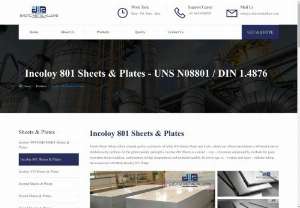 Incoloy 801 Sheets &amp; Plates Suppliers In India - Exotic Metal Alloys offers a broad quality assortment of Alloy 800/800H/800HT Sheets Plates and Coils, where our offered assortment is affirmed to be in dutifulness by methods for the global quality principles. Incoloy 800 Sheets is a nickel &ndash; iron &ndash; chromium compound by methods for good protection from oxidation, carburization at high temperatures and moderate quality. In power age, re &ndash; warmer and super &ndash; radiator tubing has connected with these...
