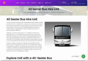 40 Seater Bus Hire UAE - Our 40-seater bus hire service in the UAE is the perfect solution for larger groups seeking comfortable and efficient transportation. Ideal for corporate events, school trips, group tours, and special occasions, our buses are equipped with modern amenities, including air conditioning and spacious seating. Our professional drivers ensure a safe and smooth journey, whether you&#039;re traveling within the city or across the emirates. 