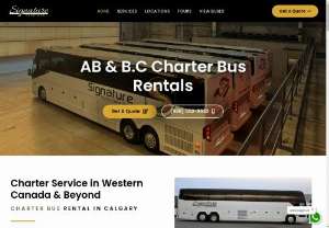Signature Charters - Experience the best in Calgary charter bus rentals with Signature Charters. Our modern, comfortable buses cater to all your transportation needs, ensuring safe and efficient travel for business or pleasure. Trust Signature Charters for top-notch service and a seamless travel experience.