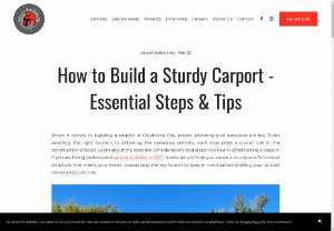How to Build a Sturdy Carport - Essential Steps &amp; Tips - Construct a sturdy carport in OKC with Tips from Carport Builders. From location selection to permit acquisition, follow these steps for a functional structure.