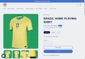BRAZIL HOME PLAYING SHIRT - Premium Quality Replica Shirts     Dri-Fit aero-ready polyester     Embroidered Logos     Hand wash Preferable     7 Days exchange Available