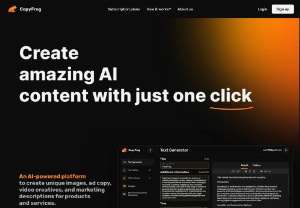 CopyFrog - Transform your content strategy with AI content creation tool from CopyFrog. Generate high-quality, engaging content effortlessly, tailored to your specific needs and audience.