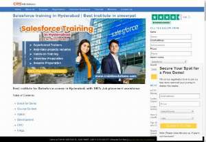 Salesforce training in Hyderabad - Become a successful Salesforce certified professional with our placement assistance included Salesforce course in Hyderabad. CRS Info Solutions is the best place in Ameerpet, Hyderabad to get job-oriented salesforce training.