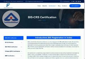 BIS-CRS Certification - &quot;BIS-CRS Certification with Fusion Compliance Services Fusion Compliance Services offers comprehensive support through the entire BIS-CRS Certification process, from application submission and product testing to obtaining certification and ensuring ongoing compliance. Trust our expertise to simplify the certification journey and ensure your products meet regulatory requirements. Visit Fusion Compliance Services for more information on BIS-CRS Certification.