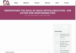 Understand the Role of Back Office Executive: Job Duties and Responsibilities - Looking to better understand the role of a back office executive? Learn about the job duties and responsibilities involved in this position. Find out more about the role of back office executive: job duties and responsibilities here.