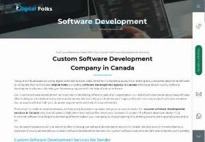 Custom Software Development Company in Canada - Software development services help in creating, designing, deploying, and supporting software for your specific business needs. Today, these services have gained a lot more popularity than ever due to the increasing demand for digital transformation. Digital Folks is the best software development company in Canada, where you can develop fully functional software for any OS, browser, and device. We have seasoned programmers and software engineers who dynamically develop custom solutions...