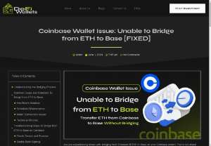 Coinbase Wallet Issue: Unable to Bridge from ETH to Base [FIXED] - Are you having trouble bridging from Ethereum (ETH) to Base using your Coinbase wallet? You&#039;re not alone! Many users have reported being unable to enter any amount for bridging, even though they haven&#039;t faced this issue before. In this article, we&#039;ll explore potential causes and provide troubleshooting steps to help you resolve the &quot;Coinbase wallet bridge not working&quot;. 