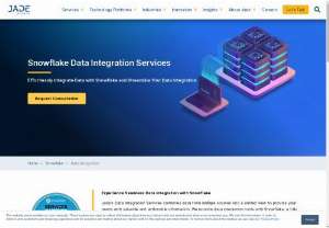 Snowflake Data Integration | Data Integration Partner | Jade Global - Jade Global offers Data Integration Services with Snowflake, a reliable cloud data warehouse to fully automate your data flows. Contact your trusted Data Integration Partner for Snowflake Data Integration.