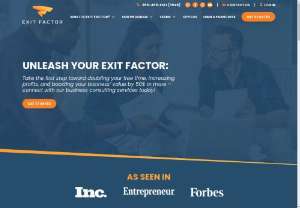 Exit Factor - Exit Factor empowers business owners to take control of their future by maximizing their company&#039;s value. Whether you&#039;re considering an exit strategy or simply want to build a thriving, sustainable business, we equip you with the tools and knowledge to unlock your full potential. Connect with our business consulting services today!