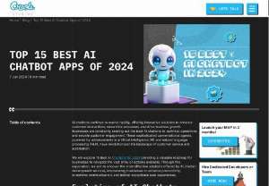 Top 15 AI Chatbot Apps of 2024 | Best AI Chatbots Reviewed - Explore our comprehensive review of the top 15 AI chatbot apps of 2024. This guide covers the latest advancements in AI technology, showcasing chatbots designed for various applications including customer service, personal assistance, and e-commerce. Discover detailed insights into each chatbot&rsquo;s features, usability, pricing, and performance, along with pros and cons to help you make an informed decision.