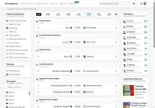 Screenshot of Transferhunt | Live Football Scores, Fixtures, Results & Transfers