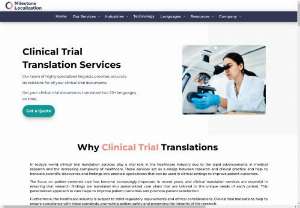 Clinical Trial Translation Services - Accurate and compliant clinical trial translation services with a globally accepted translation certificate. Translations in 70+ languages by native linguists.