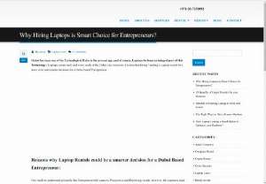 Why Hiring Laptops is Smart Choice for Entrepreneurs? - Here explain Benefits of hiring laptops for entrepreneurs. Dubai Laptop Rental offers Laptop lease Dubai. Call us at 050-7559892 for laptop rental.