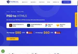 Screenshot of PSD to HTML Conversion Services