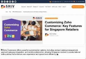 Screenshot of Zoho Commerce Customization for Singapore Retail