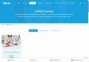 Screenshot of USMLE Preparation Courses
