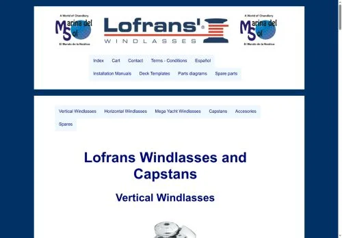 Screenshot of Lofrans Windlass and Capstans