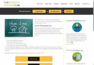 Screenshot of Owner Builder Financing for Construction Projects