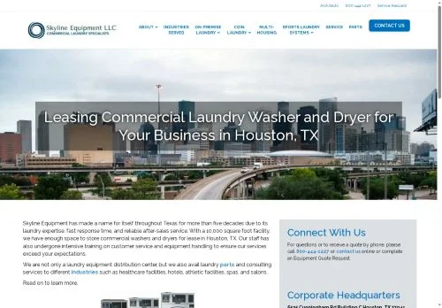 Screenshot of Leasing Commercial Laundry Washers And Dryers In Houston TX