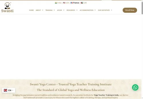 Screenshot of Best Institute For Yoga Teacher Training Courses In India