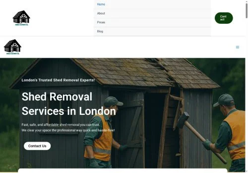 Screenshot of Shed Removal in London- Same Day Service ( Cheap Prices )