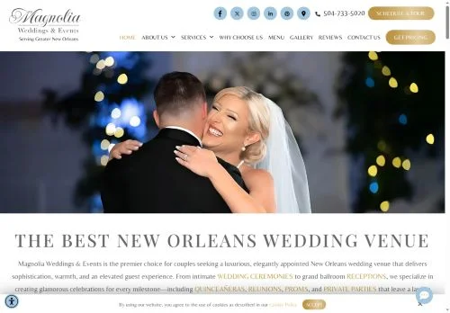 Screenshot of New Orleans Wedding Venue & Event Space | 504-733-5020