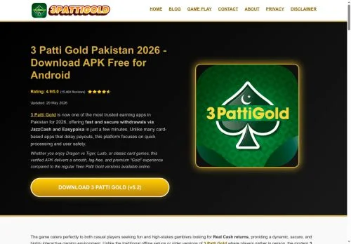 Screenshot of 3 Patti Gold APK Download (Official 2026) | Win Real Cash Pakistan