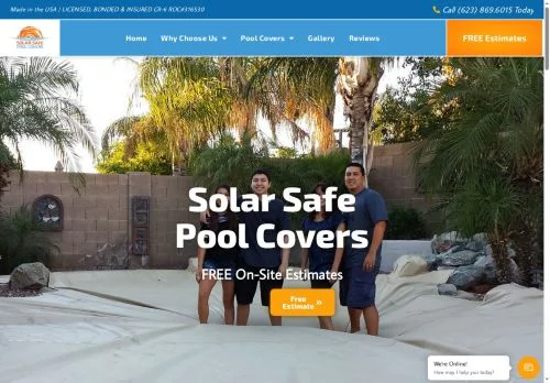 Screenshot of Solar Safe Pool Covers | Custom Thermal & Safety Pool Covers