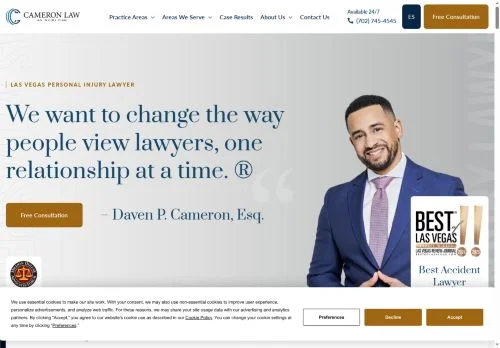 Screenshot of Las Vegas Personal Injury Lawyer | Available 24/7 | Free Consult