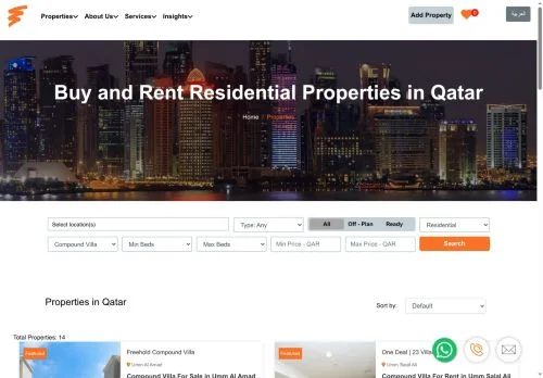 Screenshot of Buy and Rent Properties in Qatar