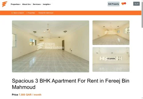 Screenshot of Apartment for Rent in Qatar | 3-Bedroom with Balcony