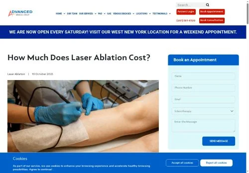 Screenshot of Laser Ablation Cost Guide and Treatment Overview