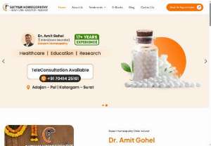 Dr. Amit Gohel - Homeopathic Treatment at Satyam Homeopathy - Get expert online homeopathy consultation and treatment from Satyam Homeopathy. Teleconsultation with Dr. Amit Gohel provides personalized care for chronic conditions like arthritis, skin disorders, and respiratory issues. Receive tailored remedies with flexible scheduling.