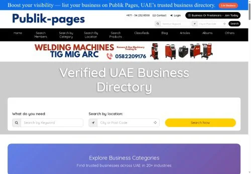 Screenshot of UAE Business Directory | List Your Business Free & Find UAE Companies