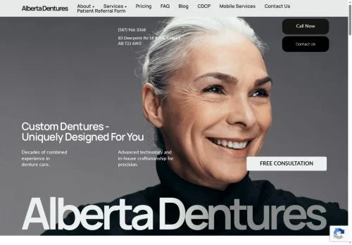 Screenshot of Calgary Denture Clinic | Trusted Denture Specialists in Calgary