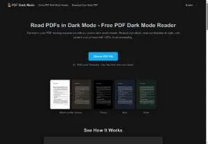 Screenshot of Online PDF Dark Mode Reader Tool