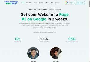 ScaleRankings - Scale Rankings is a CTR-Manipulation tool to promote your site by sending Search Engine Optimization click through rate traffic (increasing NavBoost and pageRank)