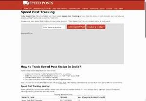 Screenshot of Speed Post Tracking