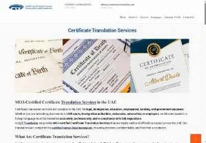 Screenshot of Certificate Translation Services