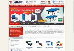 Table Tennis Table - VINEX deal in large range of Indoor and Outdoor Table Tennis Tables. We have best quality TTFI approved waterproof and pre-laminated Table Tennis Tables and Accessories.