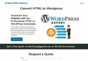 Wordpress CMS - HTML to Wordpress CMS - Convert HTML to Wordpress CMS is a great service to convert existing html site to wordpress template. For HTML to Wordpress CMS contact us NOW!