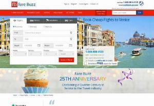 Venice cheap flights - Save up to 60% when you book your cheap flights to Venice with Fare Buzz. Cheap tickets to Venice are available on all major Airlines and from all US Cities. Book Online or Talk to a Travel Expert at 1-888-808-4123 Today!