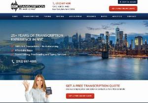 Transcription Service - NYC Transcription Services - $1.29/audio minute, lowest prices in NY, Triple quality control guarantee.  New York Transcription is a transcription services company that offers online transcription services throughout the United States.  We also offer medical transcription, legal transcription, focus
