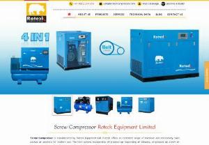 Silent Air Compressor Manufacturer - Roteck Involved In Manufacturing Of SCREW & PISTON COMPRESSOR, AIR DRYER, MICRO FILTERS, COMP.AIR ACCESSORIES, REPLACEMENT SPARES FOR SCREW & PISTON COMPRESSOR (All Make Compressor.) Our Product Meet The Highest Standard, Including All Required OEM Specifications And Are Fully Guarantied To Operate
