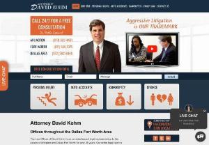 Dallas Personal Injury Attorney - Our personal injury attorneys in Dallas at Law Offices of David Kohm are among the best in the nation with a proven track record. If you have been injured on the job, home or out of the home, we will insistently pursue your lawsuit to ensure you get maximum compensation.