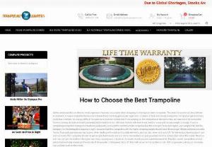 trampoline sales - Safety and durability are the two most important features to consider when shopping for the right trampoline